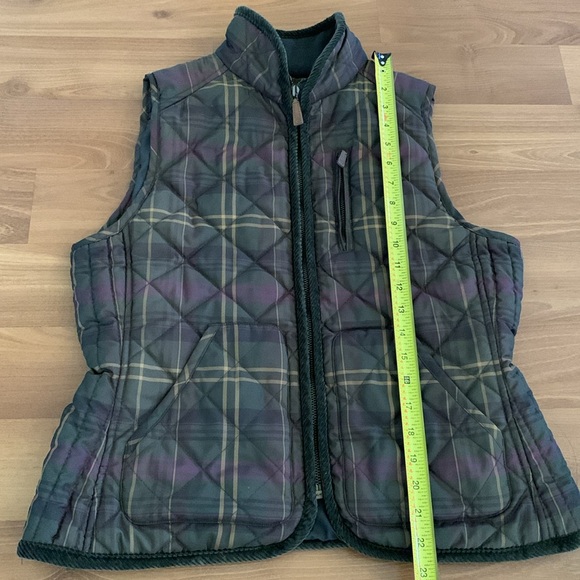 Lauren Ralph Lauren Olive Quilted Plaid Puffer Vest Women’s Size Petite Large - Picture 7 of 16